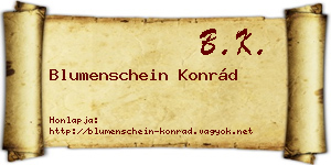 Blumenschein Konrád névjegykártya